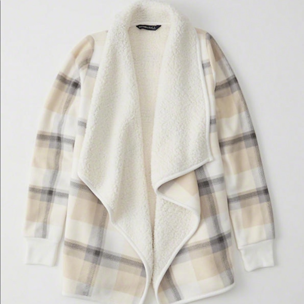 Abercrombie Cozy Sherpa Open Front Cardigan